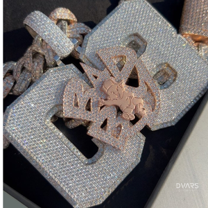 Colgante Personalizado de Plata de Ley 925 con Letra Hip Hop de Lujo, Moissanita VVS, Nombre Personalizado, Inicial, Chapado en Rodio, Certificado - Product Image 2