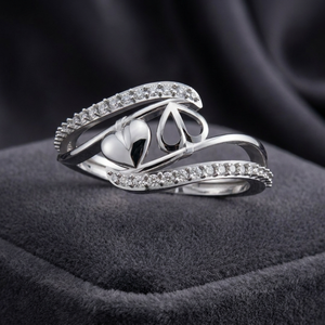 Bague de promesse en diamant cultivé en laboratoire en forme de cœur |   Or rose 14 carats |   Bande de déviation des ondes |   Bijoux minimalistes durables et délicats |   Engagement - Product Image 4