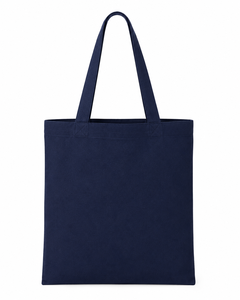 Bolsa de Mano de Lona Azul Marino, Color Sólido, Estilo Minimalista, Bolsa de Compras para Todas las Temporadas - Product Image 1