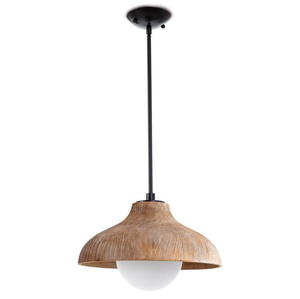 Luminaire suspendu moderne style ferme, couleur noyer, cage en métal à grain de bois, pour salle à manger, au meilleur prix - Product Image 5