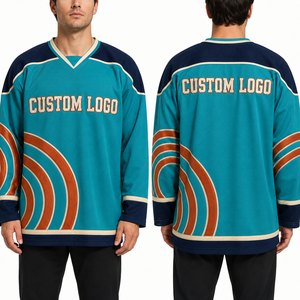 Maillot de hockey sur glace personnalisé pour joueur, style professionnel moderne, pour gardien de but, prêt pour la patinoire, colorblock, rayé, imprimé, logo brodé - Product Image 6