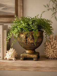 Jardinière carrée vintage en métal avec poignée annulaire, pot de jardin rustique pour fleurs et plantes - Product Image 6