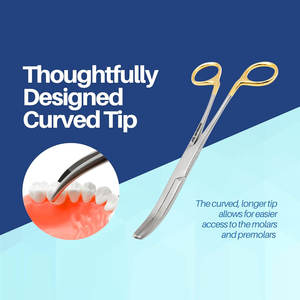 Removedor de corona temporal Fórceps curvos grandes Pinzas de pinza de corona dental de acero inoxidable Instrumento médico de carburo de tungsteno - Product Image 3