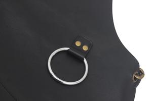 Sleek Black Genuine Leather Apron Modern Professional Uniform Smell Proof Heavy Duty Foldable for Upscale Bars Salons - Product Image 3