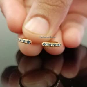 925 <b>Sterling</b> <b>Silver</b> Sapphire Moissanite <b>Sterling</b> <b>Silver</b> <b>Stacking</b> Band Open Pave Wedding Solid 1.50mm <b>Ring</b> Adjustable Wedding - Product Image 3