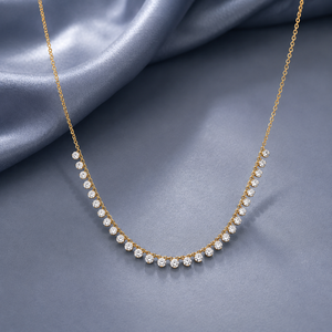 Collier de luxe en argent sterling S925 avec 30 pierres rondes brillantes en diamant de laboratoire, fabrication OEM ODM, bijoux fins personnalisés pour femmes - Product Image 1