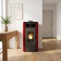 Poêle à granulés domestique PS-60 6KW avec contrôle WiFi intelligent, allumage automatique, sans fumée, pour le chauffage intérieur des appartements