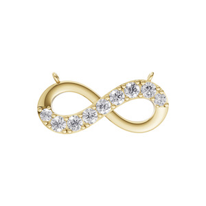 Collier pendentif Aarinya Infinite en or 14 carats avec sertissage clos de diamants, style minimaliste classique, unisexe, pour usage quotidien - Product Image 1