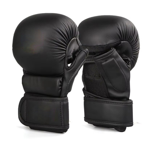 ถุงมือต่อสู้ MMA ถุงมือฝึกซ้อมที่สวมใส่สบาย สายรัดข้อมือปรับได้ วัสดุระบายอากาศได้ดี ดีไซน์ฝ่ามือเปิด สำหรับการออกกำลังกาย - Product Image 1