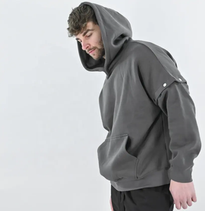 Sweat à capuche streetwear personnalisé de haute qualité en coton 500 g/m², en molleton bouclette, style vintage délavé à l'acide, effet soleil, imprimé DTG, pour hommes - Product Image 4