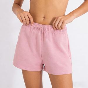 Shorts en tissu éponge à motif pour femme, taille mi-haute, taille élastique, coupe régulière, respirant, séchage rapide, écologique, style décontracté, rose - Product Image 4