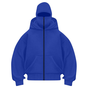 Vente en gros économique : Cagoule Masque intégral pour homme, 100% Coton, Hiver, Streetwear, à épaules tombantes, double couche, avec fermeture éclair - Product Image 5