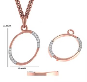 Pendentif classique en or rose et diamants pour femme, bijoux raffinés pour un cadeau d'anniversaire de mariage avec un design élégant et intemporel - Product Image 5