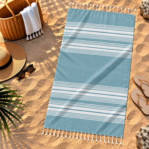 Promotional <b>Turkish</b> Striped Fouta <b>Towel</b> with Sand Free Quick-Dry Feature Customized Sizes & Colors 100% Cotton Wholesale India - Product Image 6