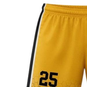 Pantalones Cortos de Lacrosse Unisex Amarillos y Negros, de Poliéster, Ajuste Atlético, Ropa Deportiva, Uniforme de Equipo, Ropa de Entrenamiento y Rendimiento - Product Image 4