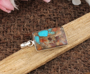 Pendentif en turquoise bleue naturelle en gros, serti en argent sterling 925, bijoux en pierres précieuses faits à la main, breloques vintage bohèmes - Product Image 3