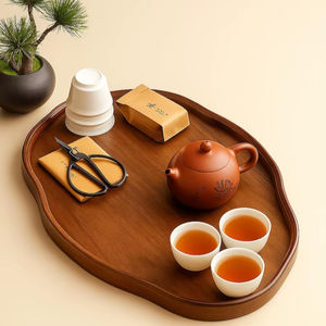 Bandeja de Madera para Servir, Tallada a Mano, de Madera Natural, Decorativa, para Mesa de Centro, Plato para Frutas, Tabla para Quesos y Decoración del Hogar - Product Image 1