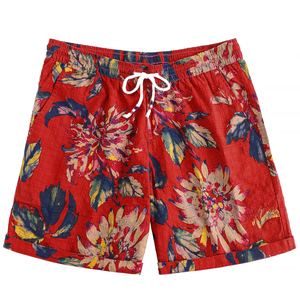 กางเกงขาสั้นชายริมสระน้ำ พิมพ์ลายนีออน เอวยางยืด มีเชือกผูกชายหาด ฤดูร้อน ลำลอง วันหยุด สีสันสดใส น้ำหนักเบา ชุดว่ายน้ำชายชายหาด - Product Image 1