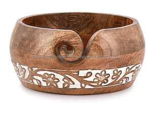 Cuenco de hilo de madera hecho a mano, soporte de hilo de palisandro, caja de almacenamiento de hilo de ganchillo, cuenco de bola de hilo, regalo para cumpleaños de madre - Product Image 4