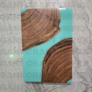 Modern <b>Epoxy</b> <b>Resin</b> Cutting Board Handmade Acacia Wood Serving Tray for Kitchen and Dining - Product Image 6