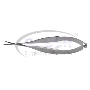 Vannas Scissors Curved A Ophthalmic Microsurgical Instrument Stainless Steel Eye Surgery Tool High Precision By <b>Blush</b> Surgical - Product Image 1