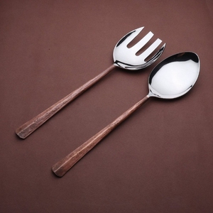 Ensemble de cuillères à salade élégantes en laiton et acier inoxydable, finition or et cuivre, design unique et décoratif, au prix le plus bas - Product Image 5
