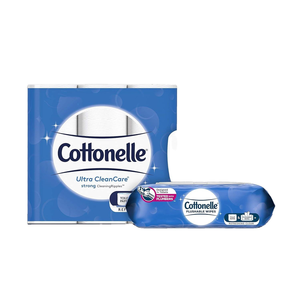 Papel Higiénico Cottonelle Ultra CleanCare, Papel de Baño Resistente, Seguro para Fosas Sépticas, 12 Rollos Dobles - Product Image 6