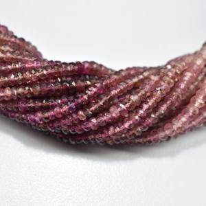 Cadena de cuentas facetadas de turmalina rosa natural de 3-3.5mm, cuentas sueltas para la fabricación de joyas, collares y pulseras. - Product Image 4