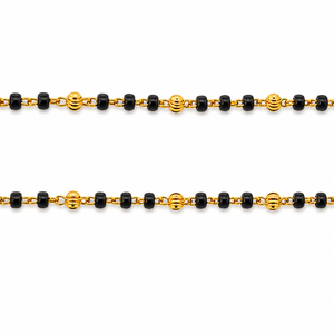 สร้อยข้อมือทอง 18k ประดับด้วยลูกปัดออนิกซ์สีดำ ขัดเงาอย่างดี เครื่องประดับแฟชั่นแบบดั้งเดิมสำหรับผู้หญิง สวมใส่ได้ทุกวัน ของขวัญสำหรับงานปาร์ตี้ สง่างาม สวยหรู - Product Image 3