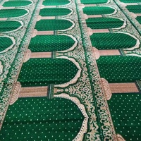Wholesale Luxury Green Prayer Carpet Rugs Soft Cut & Loop Pile High Pile Mosque Carpet for Home Use Cheap Price