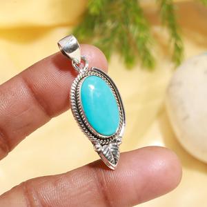 Pendentifs personnalisables de haute qualité en turquoise d'Arizona et argent sterling 925, style classique, respectueux de l'environnement - Product Image 1
