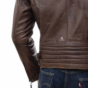 Chaqueta de Cuero Genuino de Piel de Oveja para Hombre, Corte Ajustado, Estilo Bomber Clásico, para Invierno, Casual, Moda Urbana, con Bolsillos con Cremallera 2026 - Product Image 4