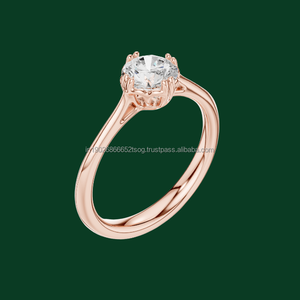 แหวนแต่งงานคลาสสิกทองแข็ง10k ประดับอัญมณีสำหรับผู้หญิง - Product Image 1