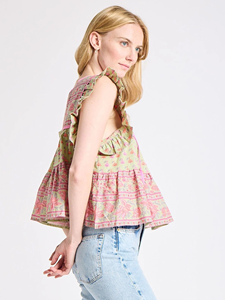 Women Vintage Boho Floral Print Spring/Summer Woven Breathable Eco-Friendly Lightweight 100% Cotton Loose Fit Long Top Puff - Product Image 3