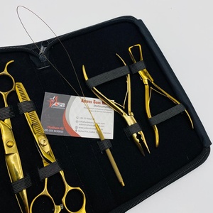Professional Gold Stainless Steel Hair Extension Tool Kit Micro <b>Ring</b> Applicator & Removal Plier Hair Cutting & <b>Thinning</b> Scissors - Product Image 5