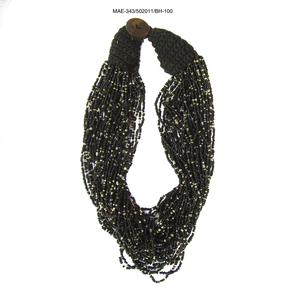 Women's Multilayer Crochet Beaded <b>Necklace</b> Black Gun Plated Crystal <b>Statement</b> Jewelry Fashion Beaded <b>Necklaces</b> Bulk Price - Product Image 4
