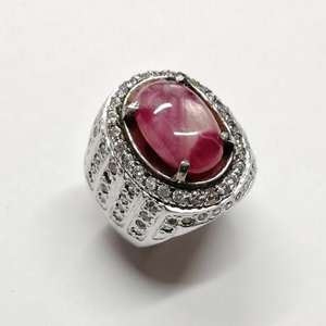 Anillo de plata con rubí de Myanmar para hombre, piedra preciosa roja natural, hecho a mano, plata de ley 925, joyería de lujo, regalo para hombre - Product Image 2