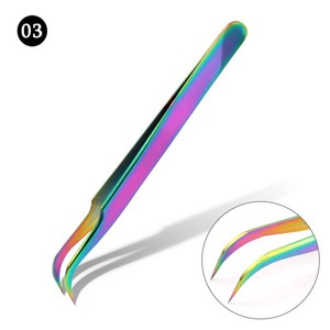Pince à cils antistatique en fibre d'acier, durable, ajustement parfait, disponible en différentes couleurs et tailles, adaptée aux cils - Product Image 3