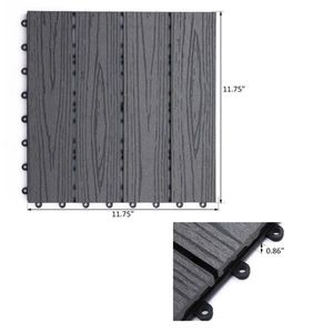 12\" X 12\" <b>Interlocking</b> Grey As Deck <b>Tiles</b> Pack of 11 Outdoor Patio <b>Flooring</b> <b>Tiles</b> - Product Image 3