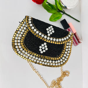 Bolso de mano moderno hecho a mano con cuentas de perlas blancas, bolso de mano, escultura pulida, artesanías de Metal de estilo antiguo para bodas, eventos, hombro - Product Image 6