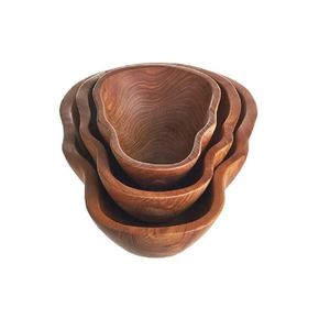 Wooden Salad Bowl round shape Table <b>Top</b> Sweets Serving Tray Natural Wood Serving Bowl for Fruits & Snacks - Product Image 3