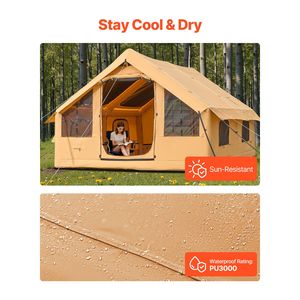 Tenda Glamping Gonfiabile di Lusso per 5-8 Persone, Facile da Montare, 2 Lucernari, Materiale TPU, Pompa Manuale Inclusa - Product Image 5