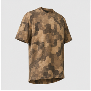 Camiseta de Manga Corta para Hombre con Estampado de Camuflaje Color Camel Taupe Desgastado Personalizada MTS-CAMO-0030 - Product Image 4