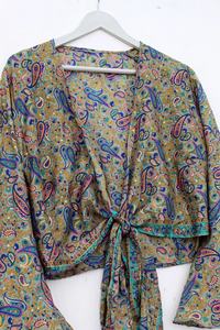 Nueva llegada BOHEMIAN HIPPIE TOP Bell manga Tie Top Fleetwood Mac Stevie Nicks verano Crop Hippie Top para mujer - Product Image 6