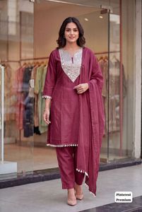 Indian Latest Traditional Embroidery Work Salwar Kameez Set for Casual Daily Wear Ankle Length Regular Fit for Women Fancy Wear - Product Image 5