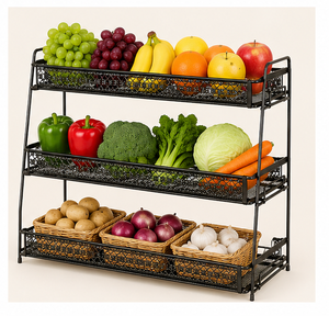 3-Tier Metal Spice <b>Rack</b> Organizer <b>Kitchen</b> Countertop <b>Storage</b> Shelf for Seasoning Jars Desktop Seasoning Bottle Holder - Product Image 2