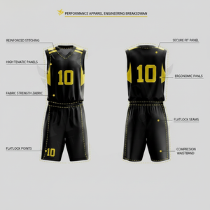 OEM ODM Custom Basketball Jersey Set Custom Logo Athletic Uniform Breathable Sports <b>Kit</b> for Clubs <b>Schools</b> and Training Teams - Product Image 2