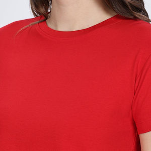 T-shirts courts personnalisés respirants pour femmes en promotion – T-shirts unis pour le sport et le quotidien avec options OEM/ODM - Product Image 4