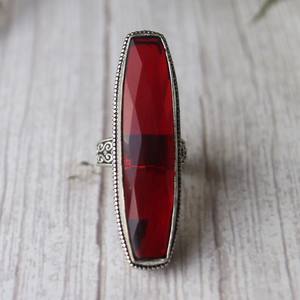 Handmade Red Garnet <b>Ring</b> 925 Sterling <b>Silver</b> Natural Gemstone Jewelry Elegant Women Gift <b>Statement</b> Design - Product Image 4