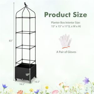 Fioriera Rialzata Quadrata Grande per Esterni, Vaso per Piante da Balcone per Decorazione e Cura del Giardino - Product Image 3